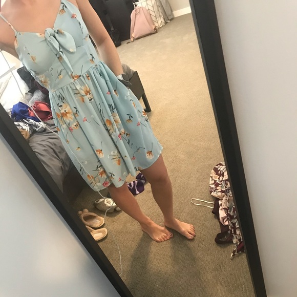 Blue Floral Dress - Picture 2 of 7